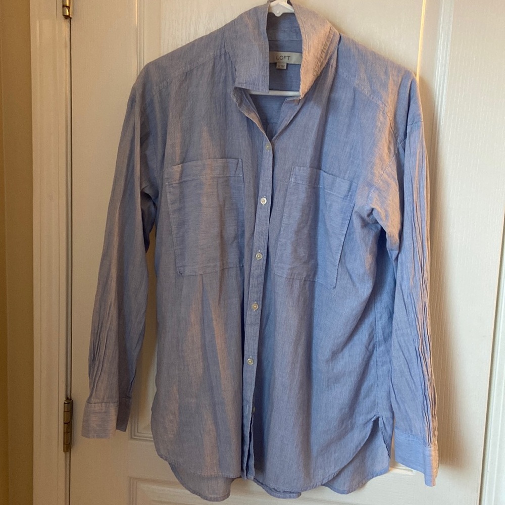 LOFT long sleeve button down blouse